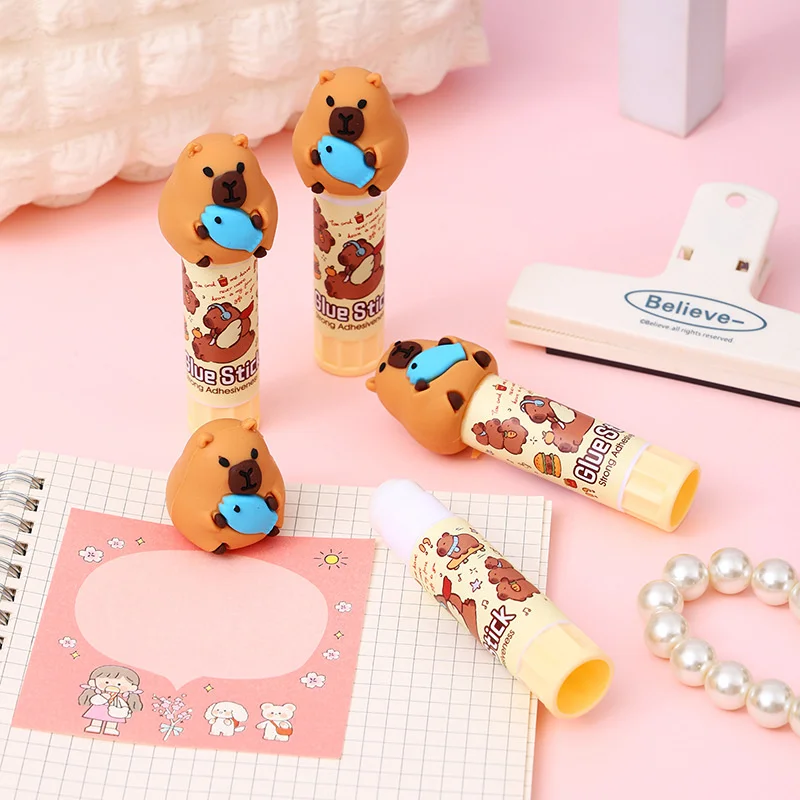 Kawaii Capybara การ์ตูน Solid กาว Super Strong กาวกาวน่ารักนักเรียนกาว Stick อุปกรณ์สํานักงานเครื่องเขียนนักเรียน