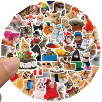10/30/50 張趣味動物貓咪錶情包貼紙 可愛卡通貼紙 兒童玩具 筆記型電腦 行李箱 摩托車裝飾貼紙 10 最佳銷售 貼紙貓 - №10
