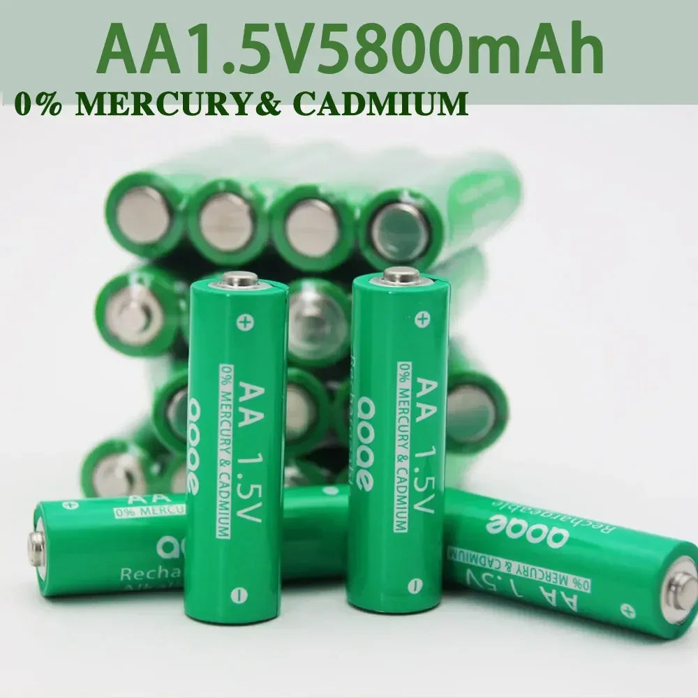 2024-1.5V AA New2~20pcs/lot Brand AA Rechargeable Battery 5800mah  New Alkaline Rechargeable Batery for Led Light Toy Mp3