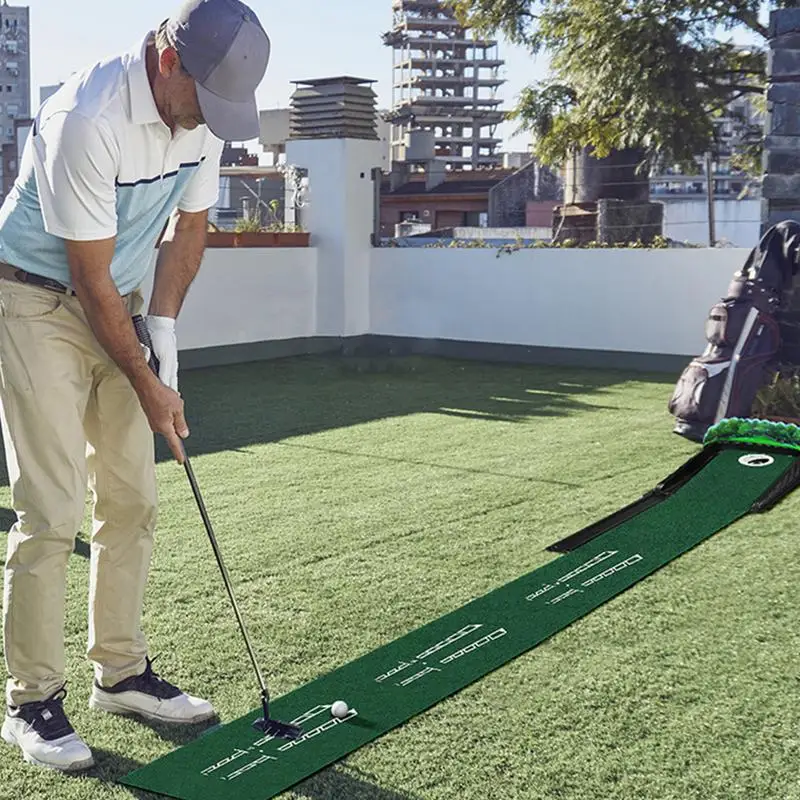 

Indoor Putting Mat Outdoor Golf Putting Mat Golf Putting Green With Automatic Ball Return Track For Golf Lovers Expert Golfers