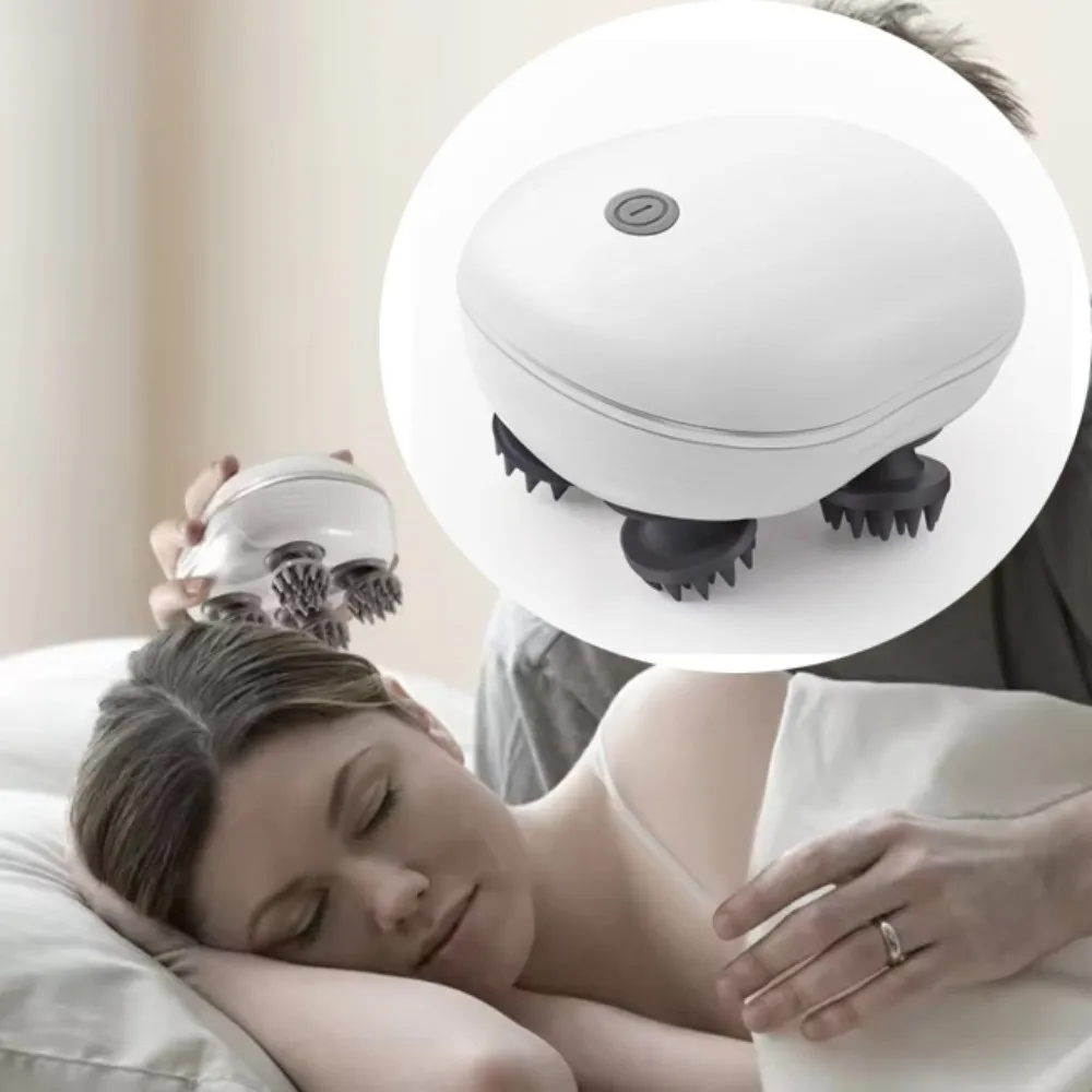 Multi-Purpose Electric Head Massager Scalp Relax Vibration Scalp Massager Rechargeable Kneading Head Massage Machine Bathroom