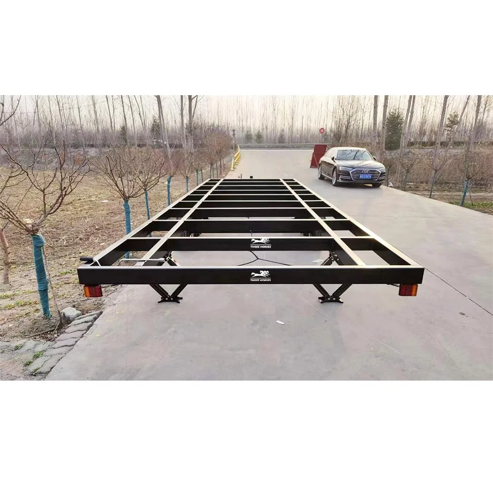 Container House Mobile Trailer Chassis Frame Dual Axle Flatbed Tiny House Trailer