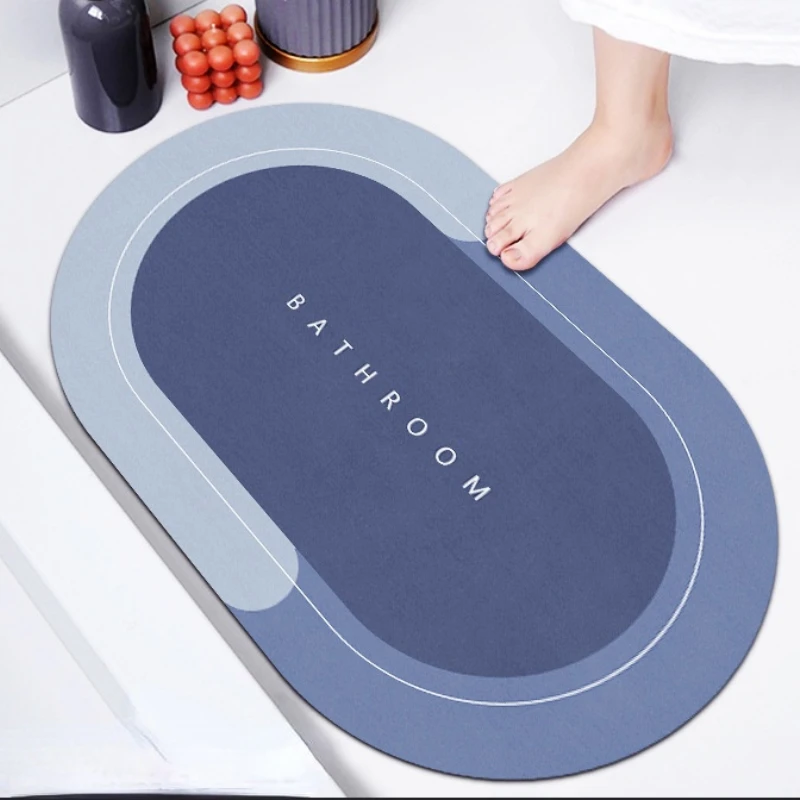 

Diatom Mud Upholstered Bathroom Absorbent Quick-drying Carpet Bathroom Non-slip Floor Mats Household Oil-proof Kitchen Mat