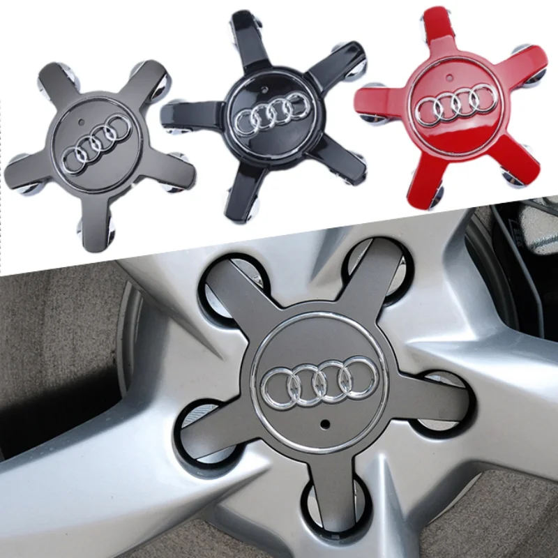 Couvercle de capuchon central de roue de voiture, pour Audi 60/61/68/69/77MM, A4 A6L A7 A8 A3 A5 A6 S3 S4 Q3 Q5 Q5L Q7 RS3 RS4 RS5 RS6 TT, accessoires