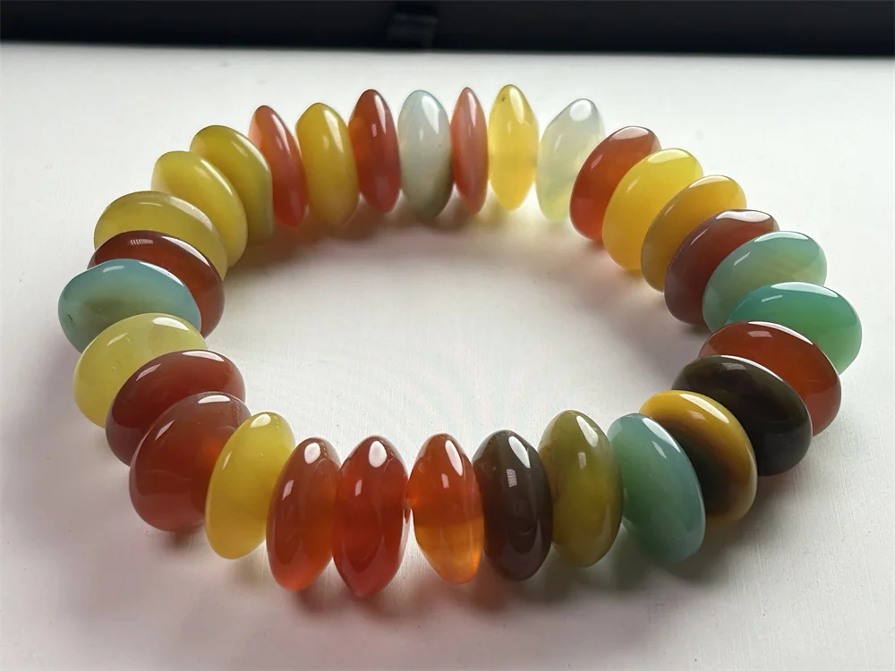 

Madagascar's Crazy Agate Beads Elastic Bracelet Chakra Energy Bracelet1X Random