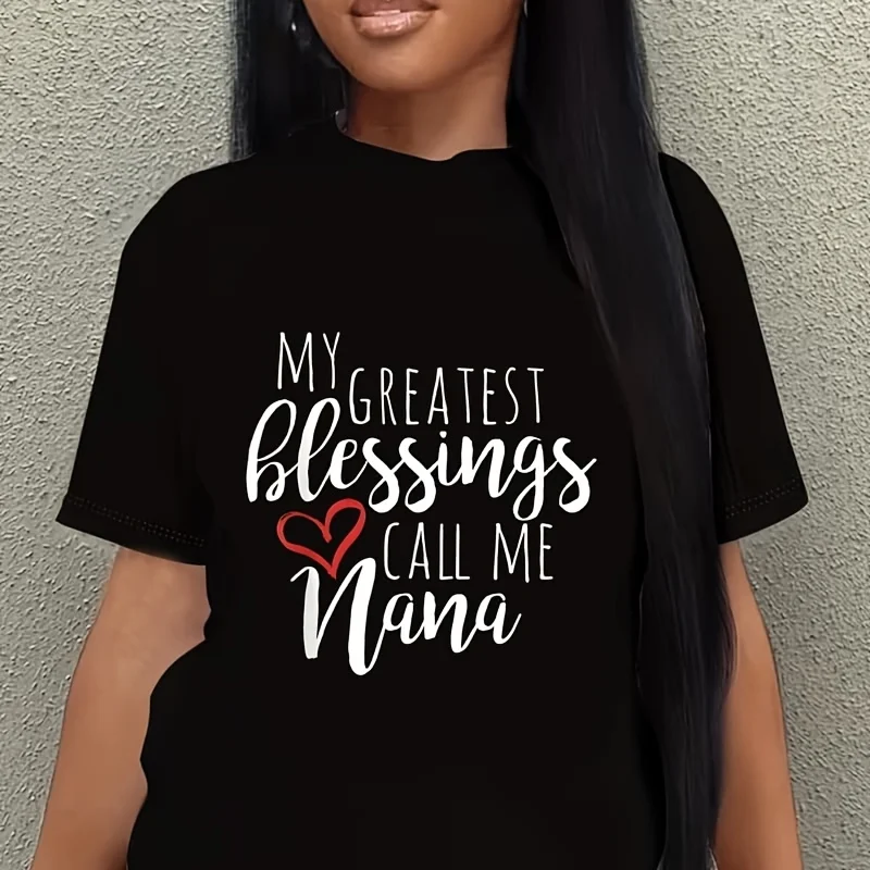 My Greatest Blessings Call Me Nana Gifts for Nana Women's Plus Size T-Shirt 100% Cotton 220g