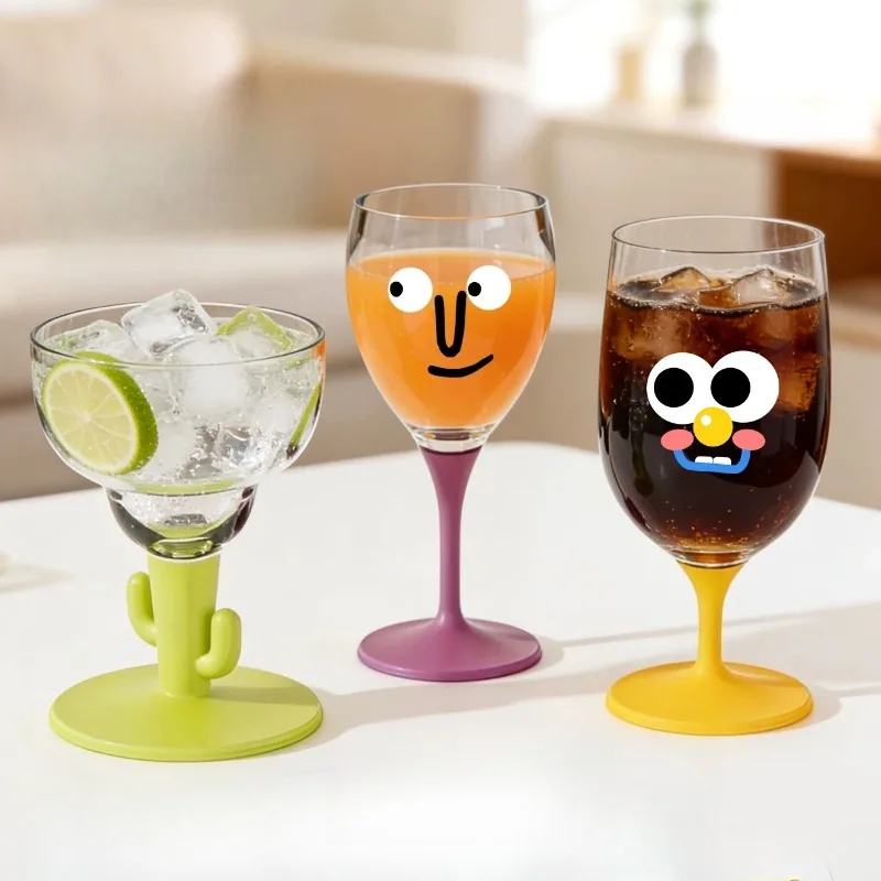 Joiemsc Children's Goblet Anti-drop Creative Baby Wine Glass Plastic Outer Belt Open Drinking Water Drink Cup