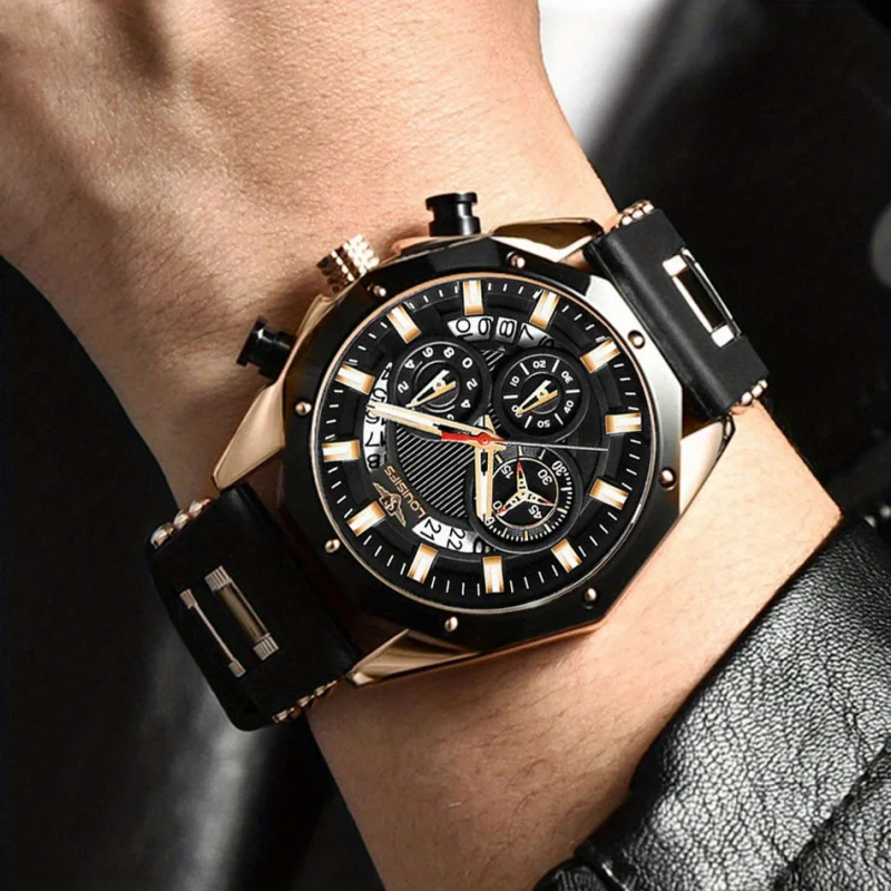 New Men's Watch Fashion Silicon Tape Watch Multi functional Calendar Business Sports Brand Luxury Watch Wholesale