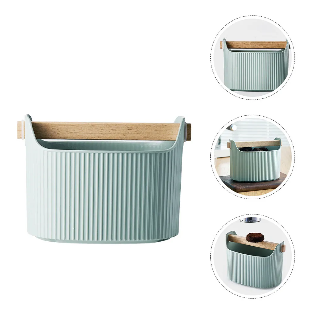 Heavy Duty Knock Box Espresso Grounds Dump Bin Made of Hips and Solid Beech Wood Large Capacity Coffee Waste Bin for