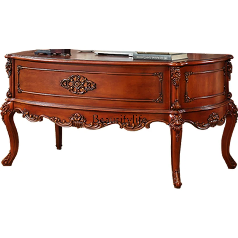 

American-Style Solid Wood Desk Combination European-Style Computer Desk Study Home Desk