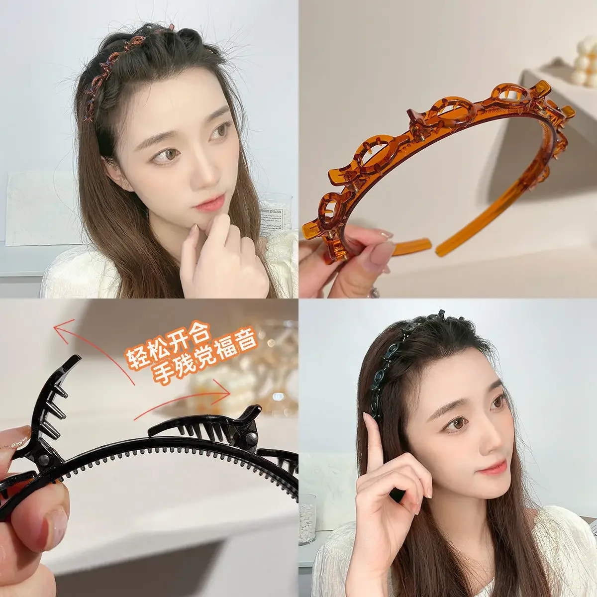 Double Bangs Hairstyle Hair Clips Hairpin Head Hoop Twist Plait Clip Front Hairclips Hair Hoop Women Headband Beauty Tool