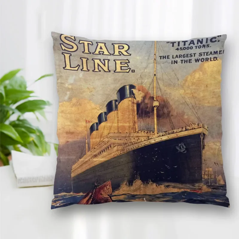 Custom Square Pillowcase Titanic Soft Pillow Cover Zippered Gift Pillowcase 35x35cm 45x45cm