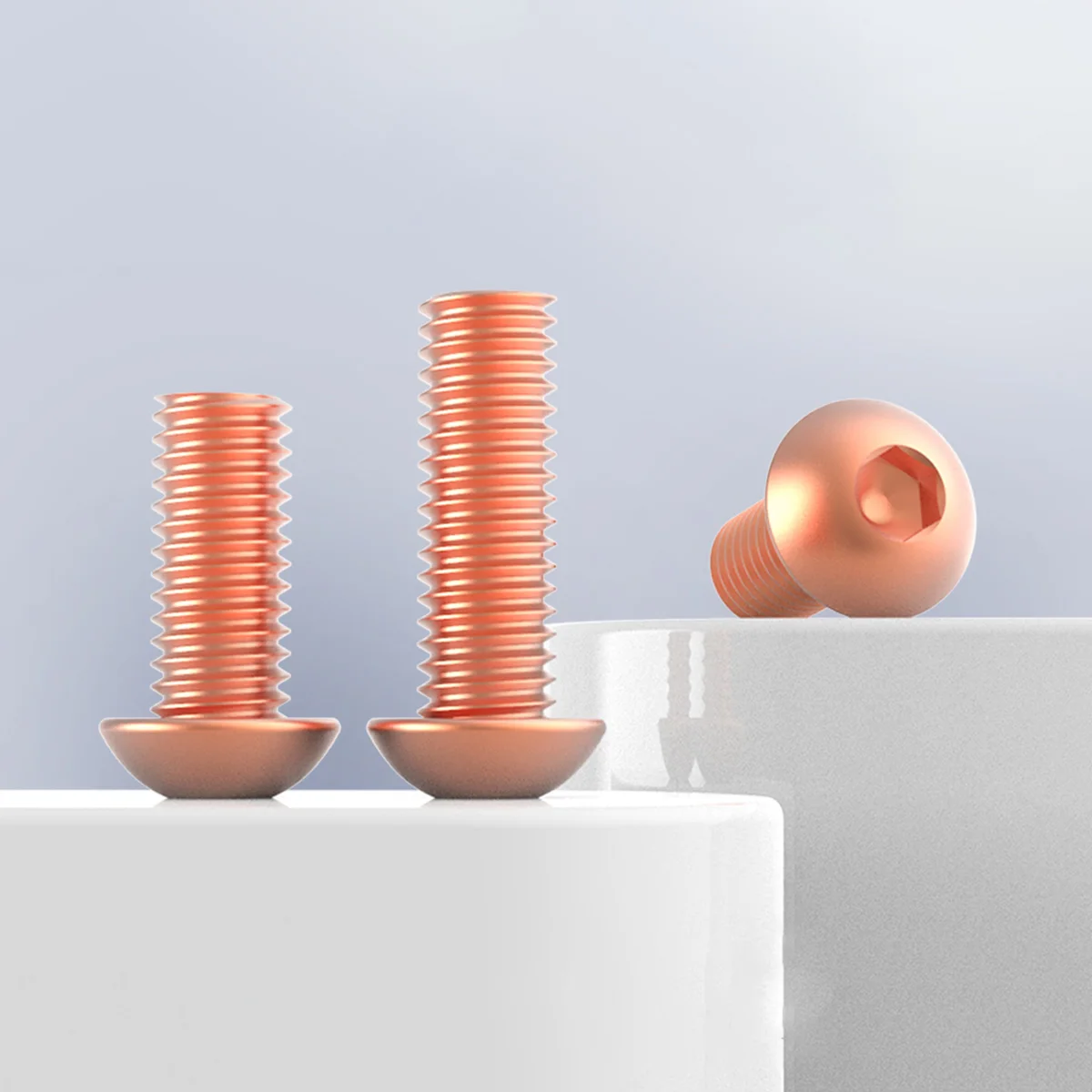 Vis à métaux à douille hexagonale à tête demi-ronde en cuivre rouge M3M4M5M6M8