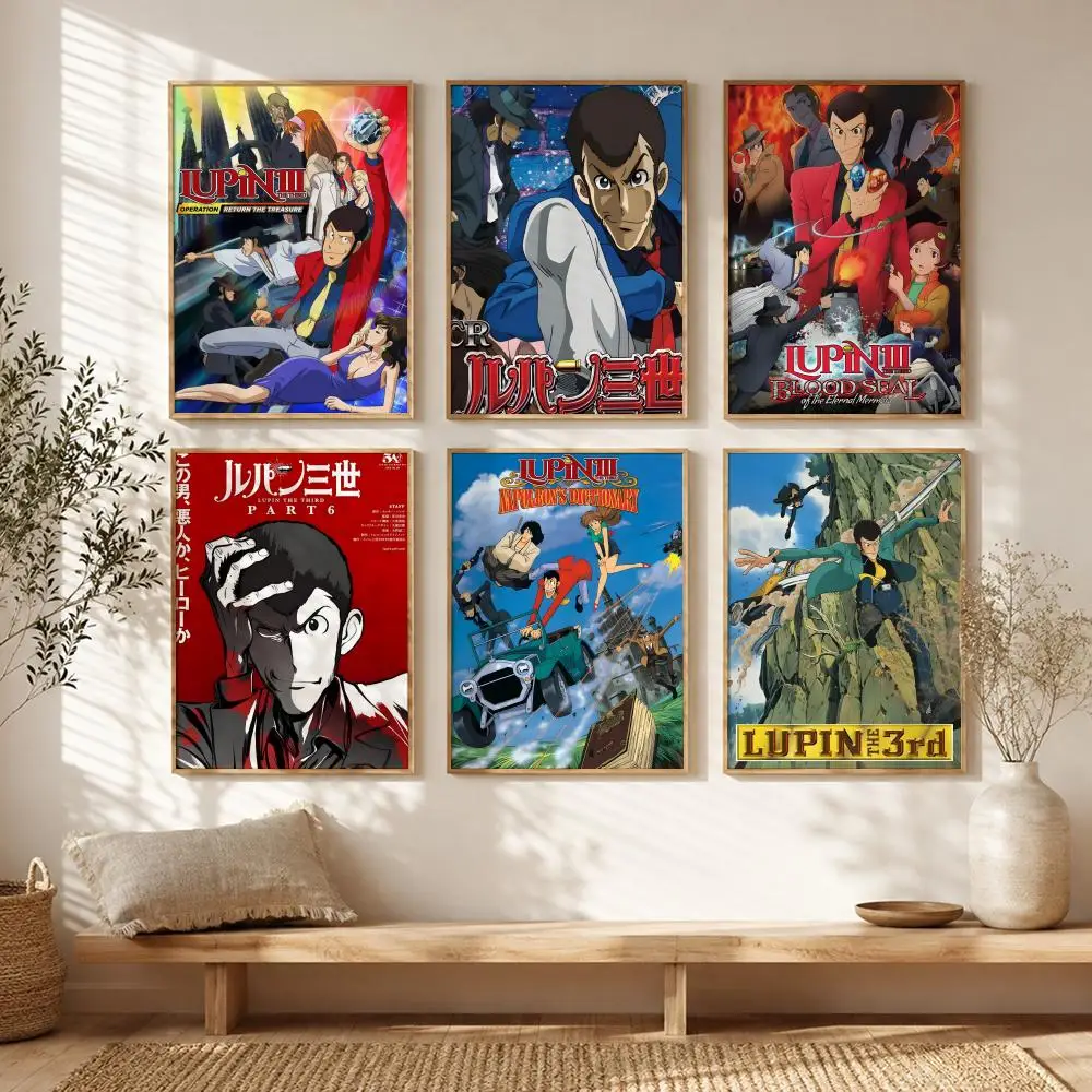 Detective Anime L-Lupin the Third Poster All-match HD Waterproof Self-Adhesive Wall Art Sticker For Home Bedroom