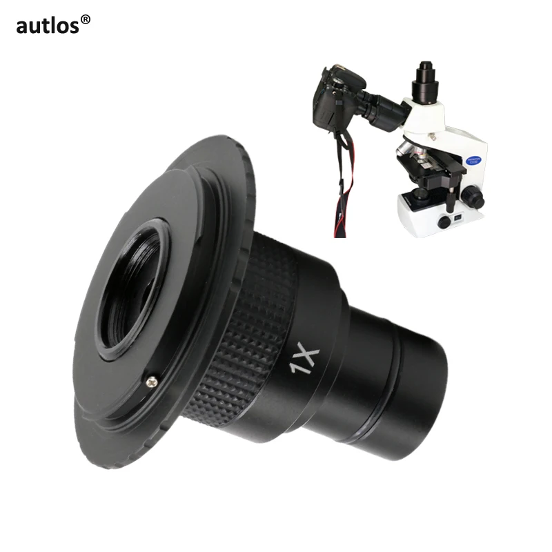 Microscope SLR Camera Adapter for 23.2mm Eyepiece Mount 1X Lens and Canon Nikon Sony Matsushita SLR Camera