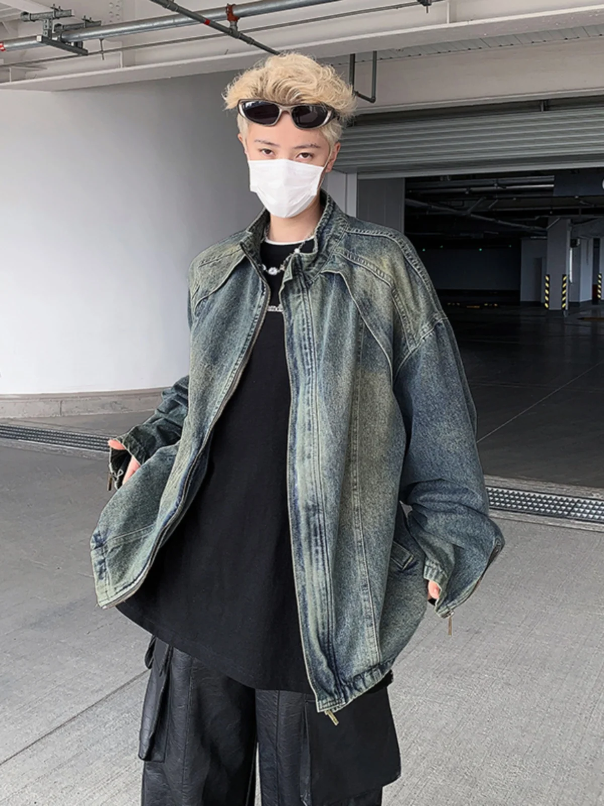 

American Retro Vintage Men's Denim Jaet Loose Fit Spring Autumn Trendy Deconstructed Upper Apparel Youthful Energy Sle