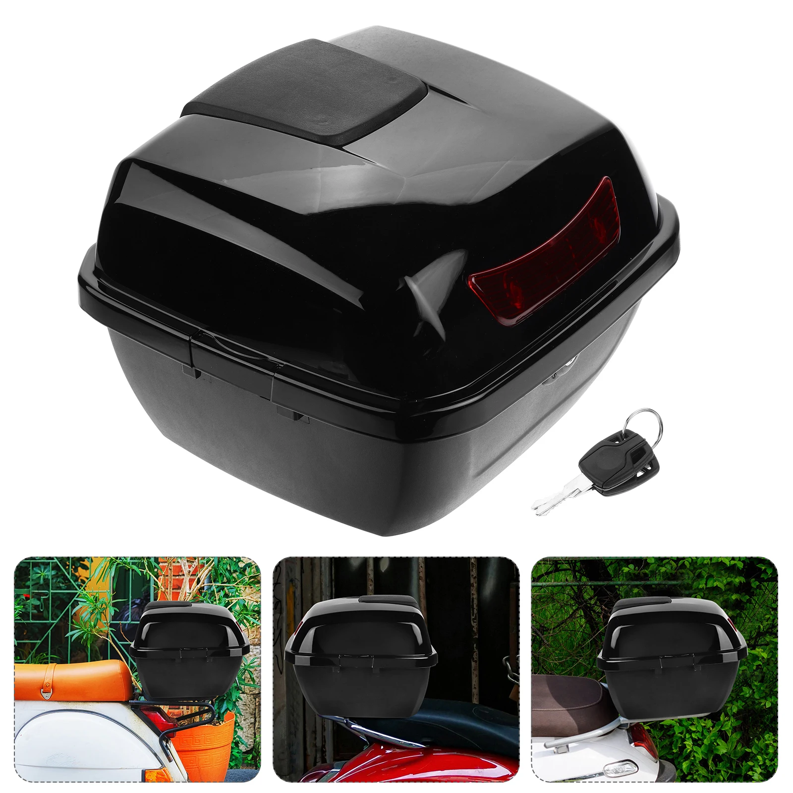 

Universal Fit Electric Motorcycle Storage Box Durable Scooter Rear Top Tail Luggage Case For Gear Tools Organizing Box