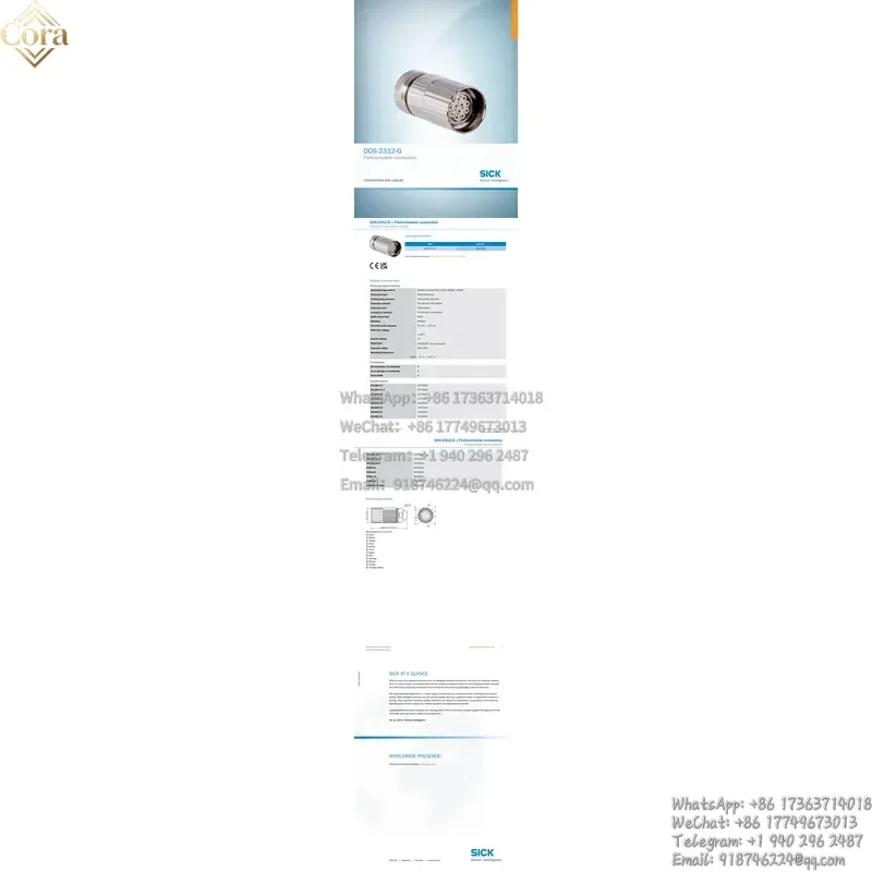 SICK brand origianl DOS-2312-G part no.: 6027538 Field-wireable connectors CONNECTORS AND CABLES sensor