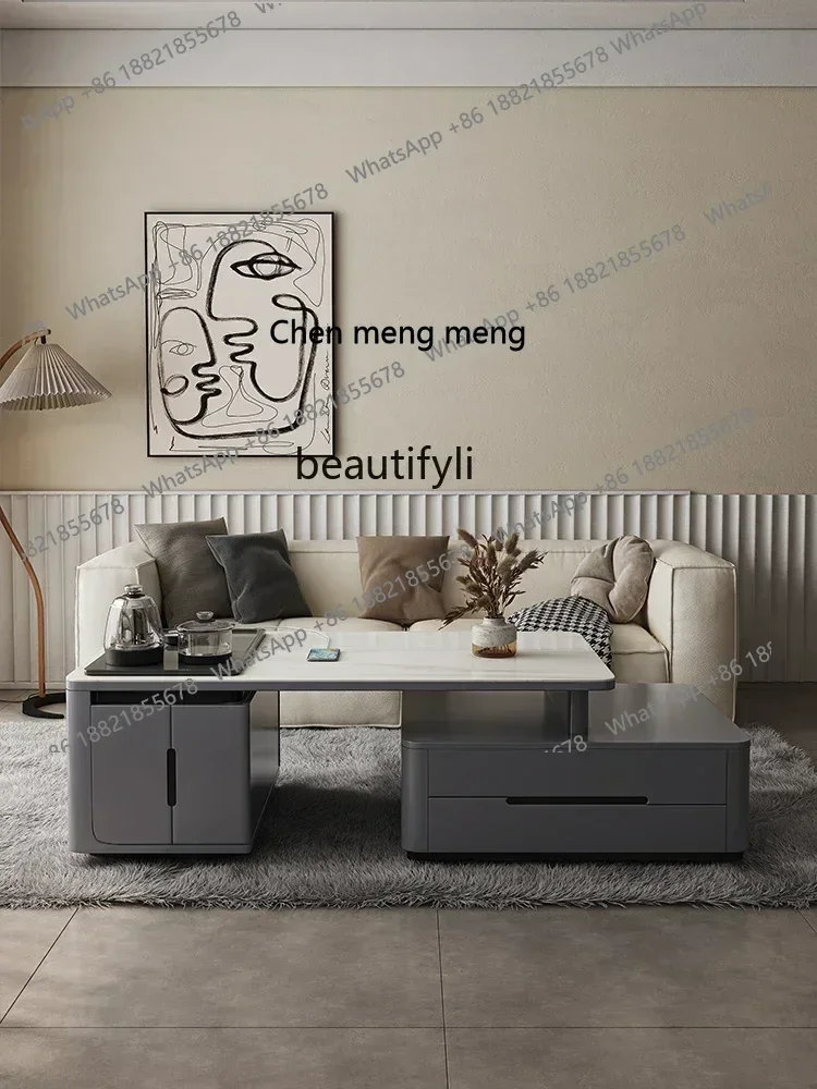 

D178 Modern simple rock slab kung fu tea table, tea table integrated household use, telescopic automatic water filling tea tab