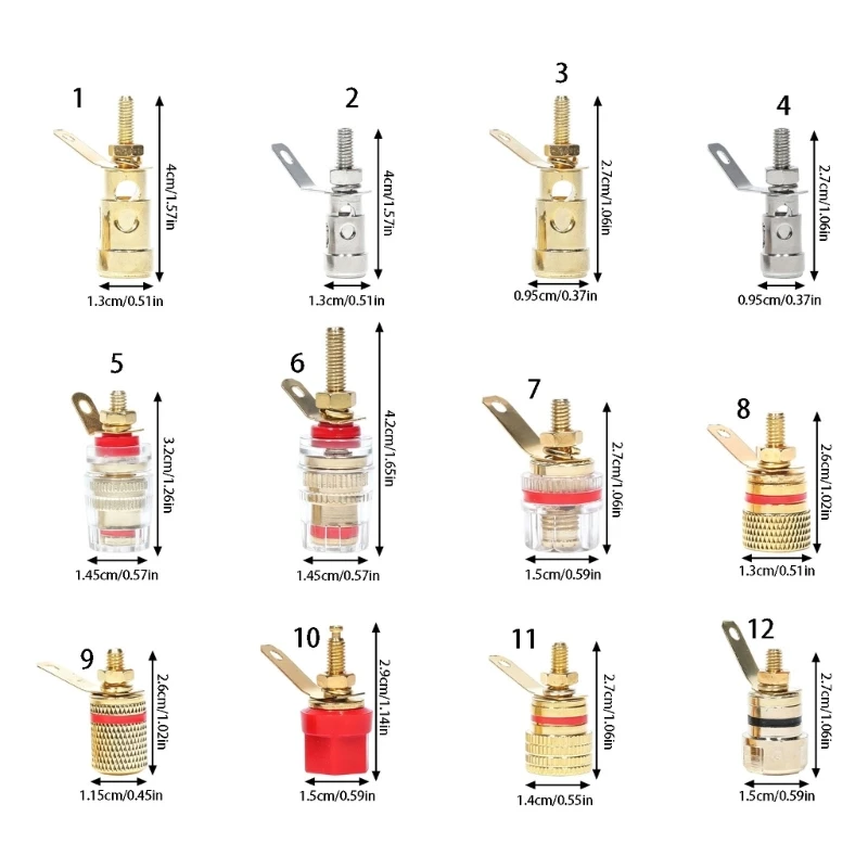 Quality Music Speaker Terminals Binding Posts AntiOxidation Gold Coating 4Mm Banana Plugs For Clear Transmission