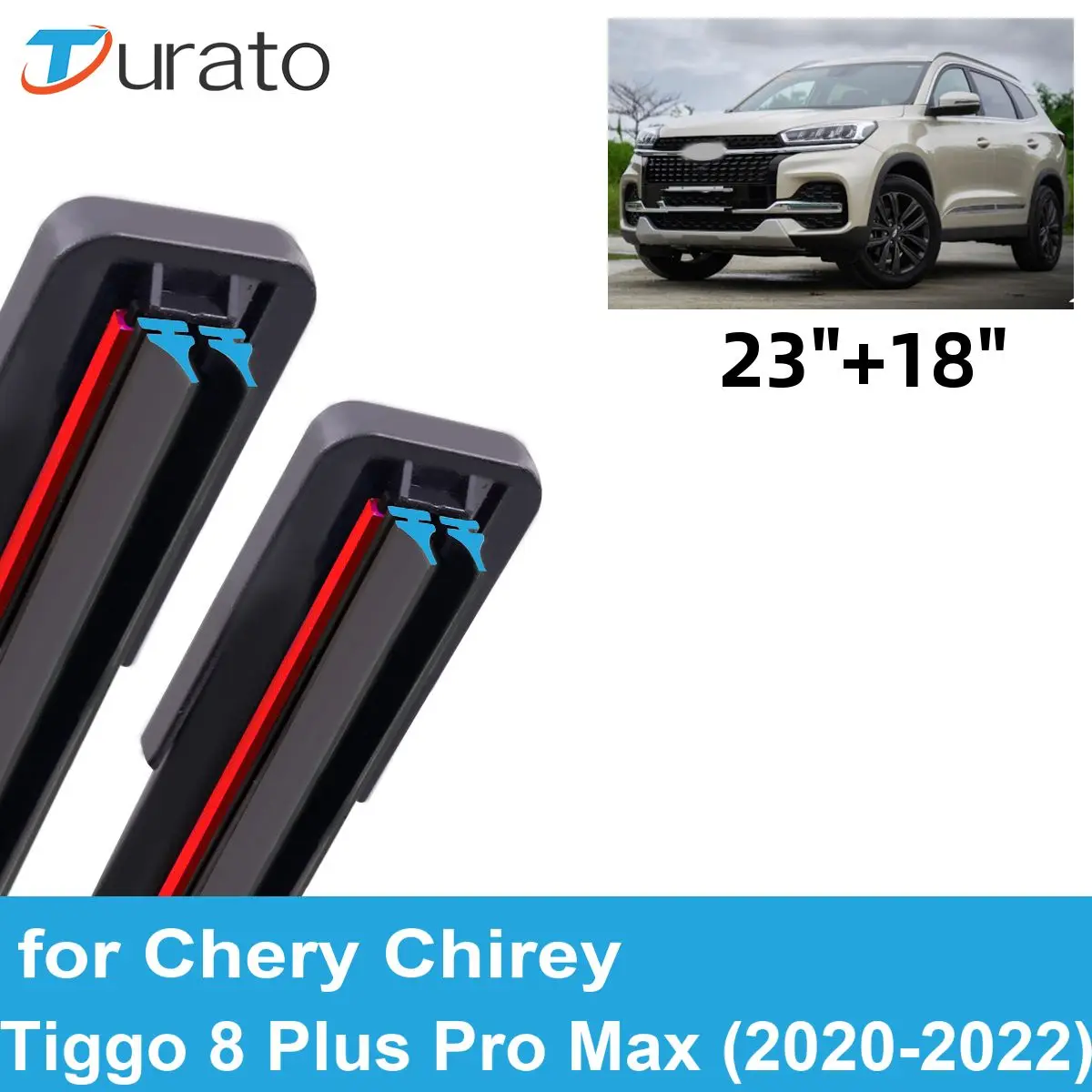 2PCS Car Wiper Blades for 2020-2022 Chery Chirey Tiggo 8 Plus Pro Max Front Double Rubber Car Accessories 2020 2021 2022