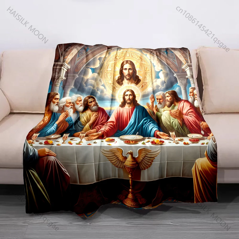 1PC The Last Supper Artwork Print Believer Pray blanket Warm soft flannel material suitable for all seasons luxurious gift