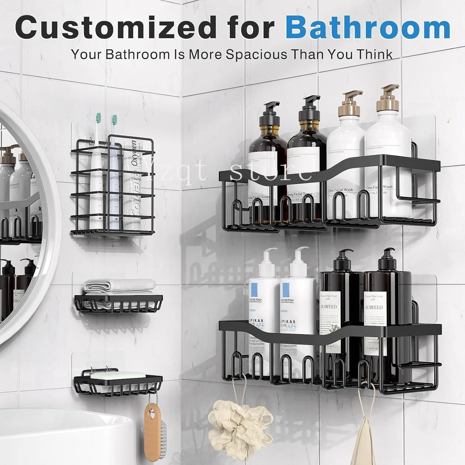 Bathroom rack Toilet storage rack No punching Wall hanging toiletries rack