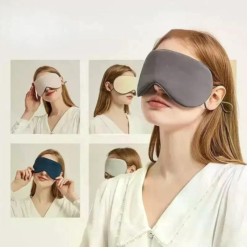 Ice Silk Eye Mask Adjustable Warm Cool Dual Use Breathable Sleep Mask For Travel And Comfortable Light Blocking