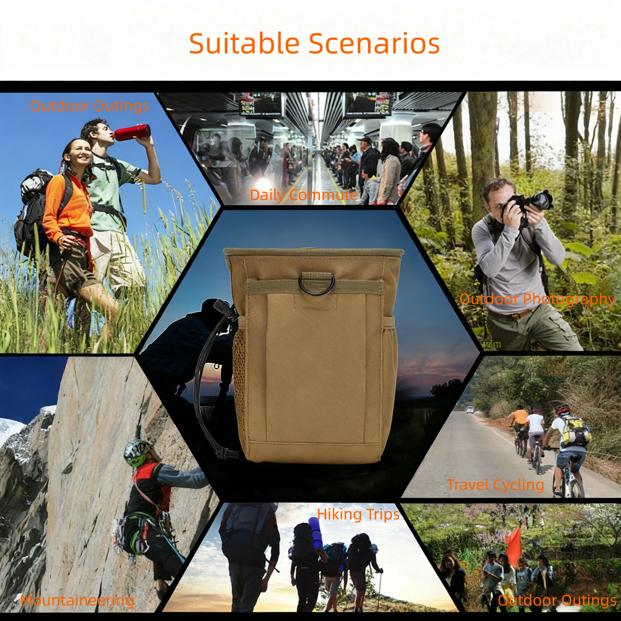 Bolsa tática MOLLE para despejo 3-5L 600D Nylon 3 em 1 - Pacote de cintura para armazenamento de munição de caça preto/verde/caqui