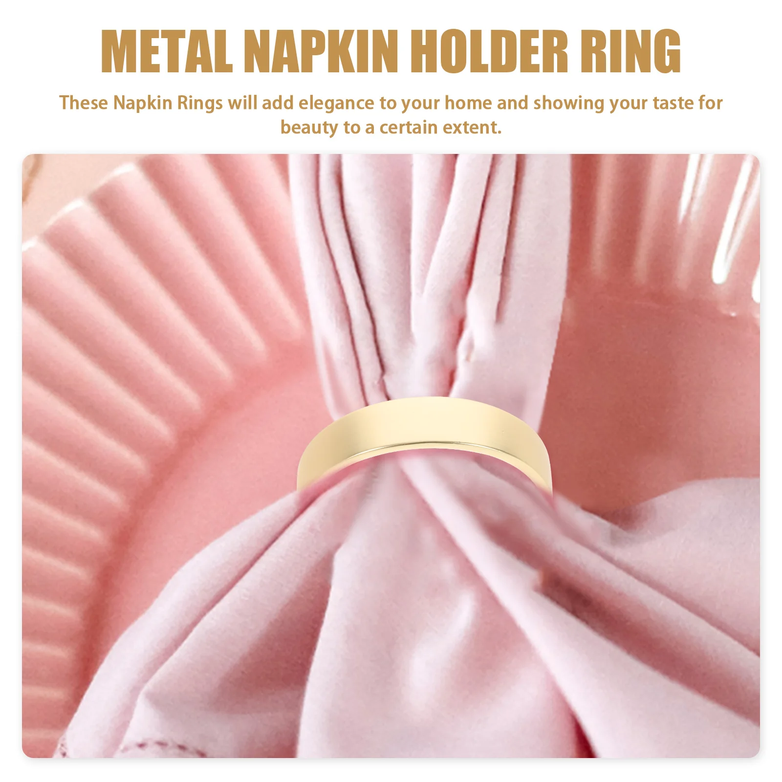 

6pcs Metal Napkin Zinc Alloy Decorative Dining Table Napkin Rings Wedding Party Serviette Rings Elegant Table Decor