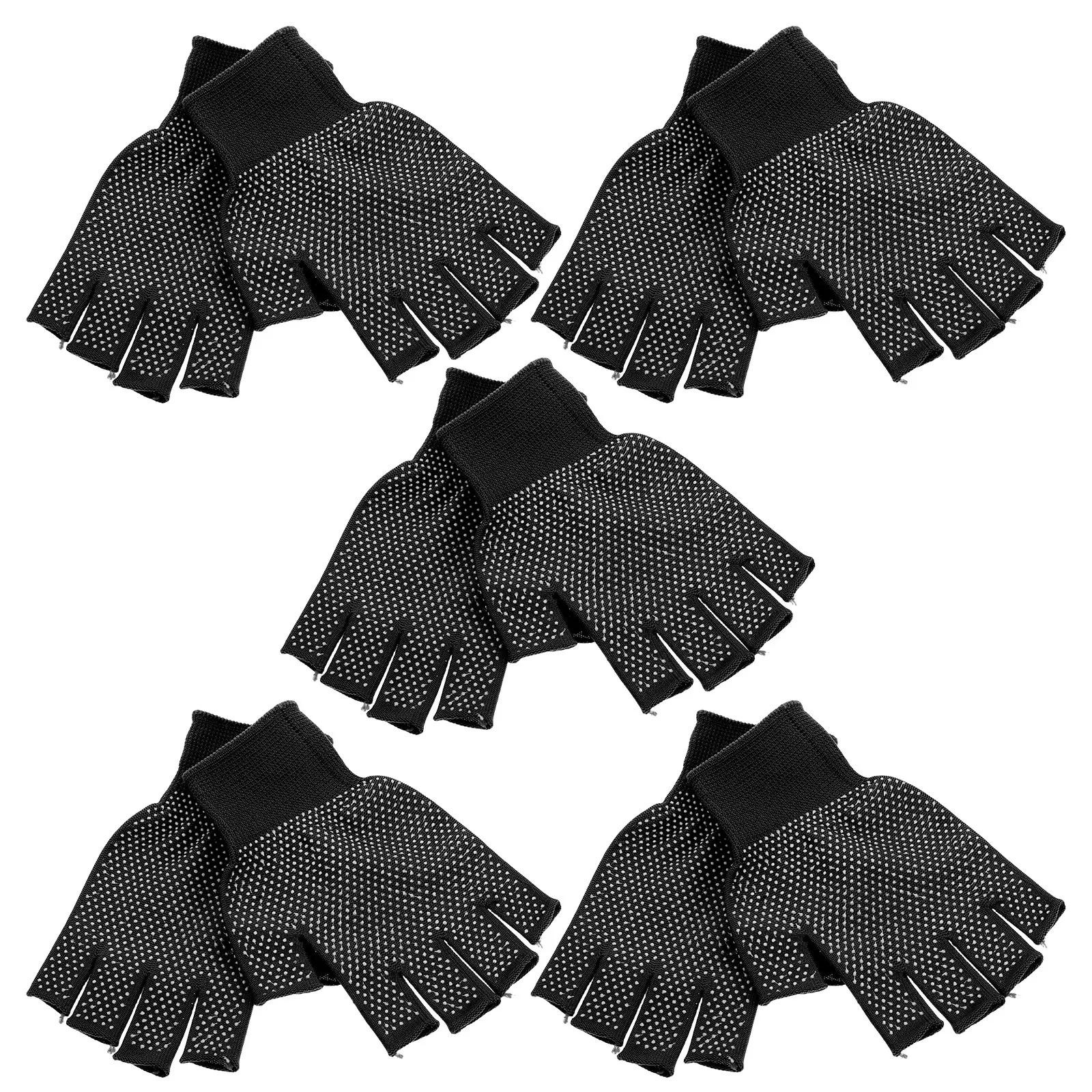 

5 пар дышащих перчаток без пальцев с противоскользящей ладонью для работы, зимы, вождения, езды на велосипеде, пеших прогулок, ремонта, сборки, защиты от холода