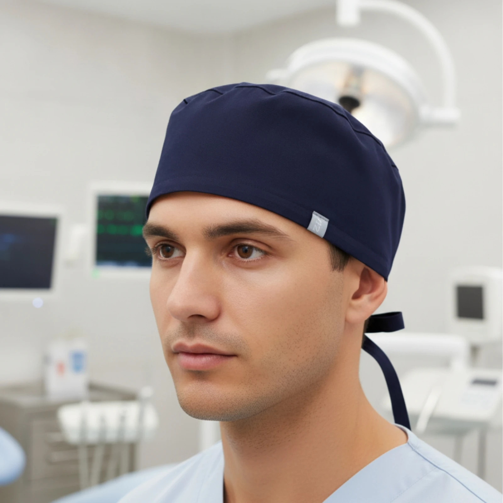 Cotton Cap Comfortable Cap with Tie Strings Scrub Hat Lightweight Sweat-Absorbing for Surgeons