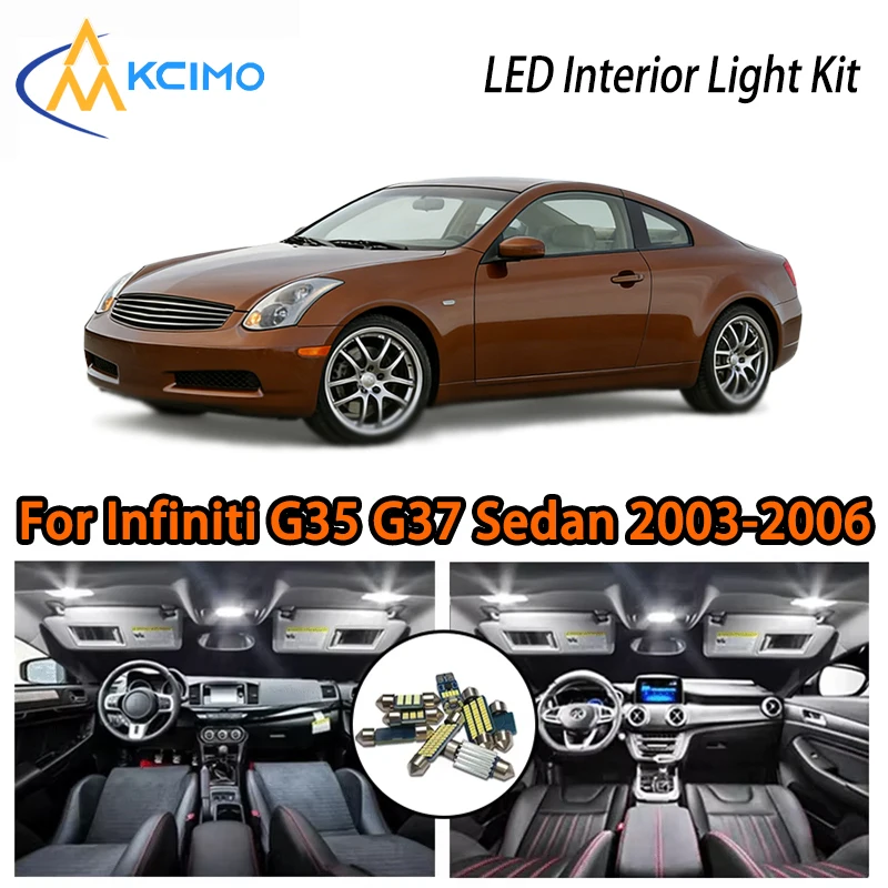 

Комплект светодиодной подсветки салона KCIMO для Infiniti G35 G37 Sedan 2003-2006 — 2 цвета, быстрая установка, долговечность