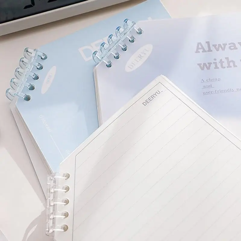 Creative Gradient Color Slant Flip Notebook Large Capacity A5 Loose-leaf Spiral Notebook Multi-functional Diary for Students