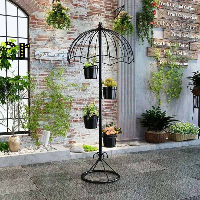 for Creative Umbrella-shaped Flower Stand Household Floor-standing Multi-layer Jardiniere Garden Yard Green Plant Succulent