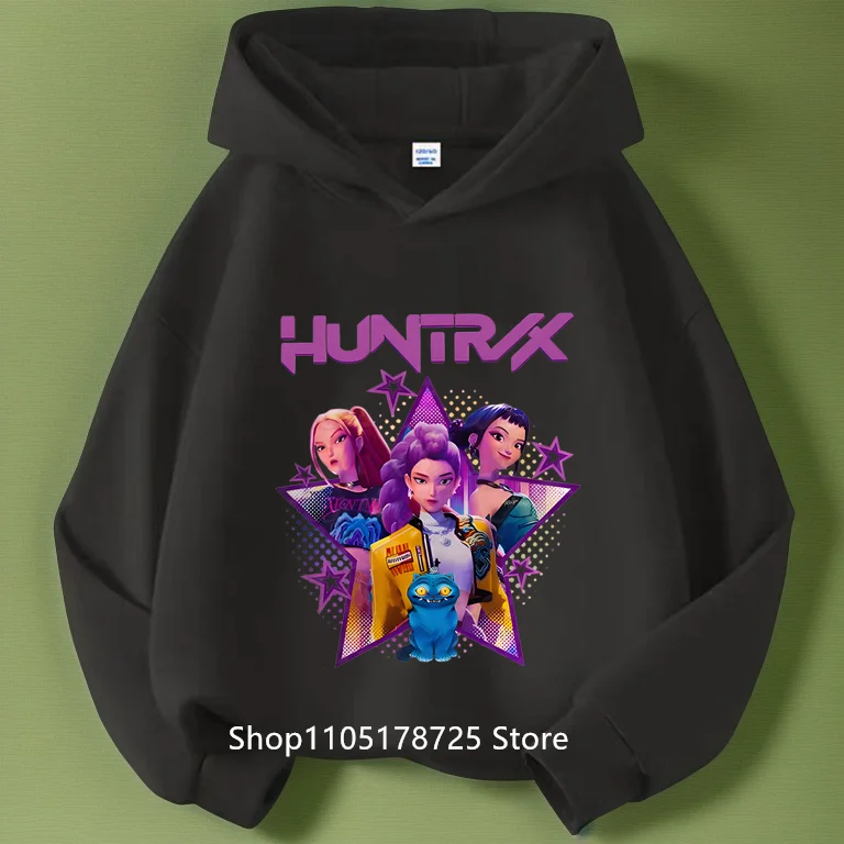 KPop Demon Hunters Huntrix – sweat à capuche pour enfants, vêtements de princesse pour filles, vêtements à la mode pour enfants, sweat-shirt de printemps et d'automne