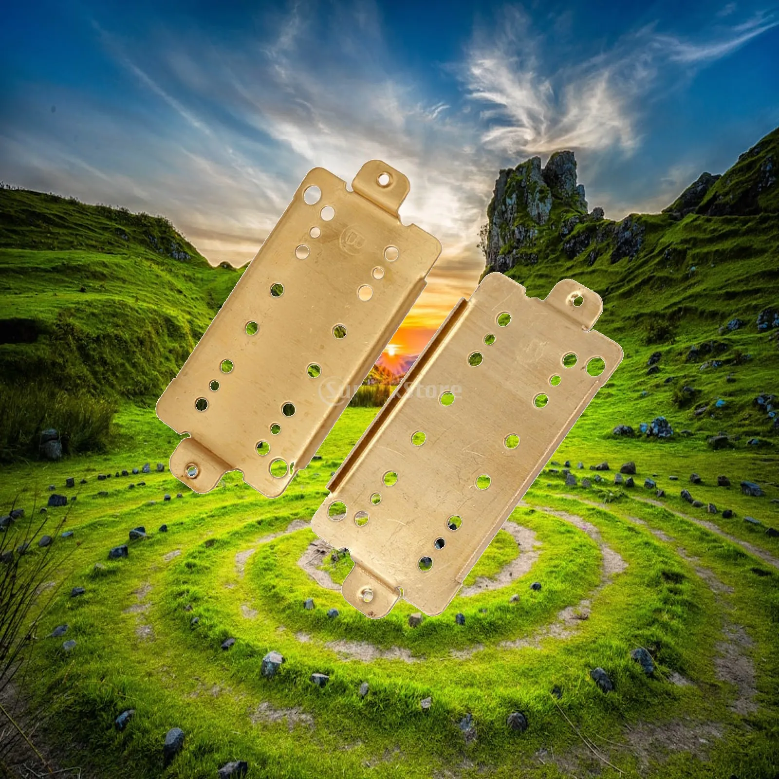 Electric Guitar Humbucker Accessory Brass Double Coil 52mm Baseplate Pair 84x37mm for Upgrade and Repair