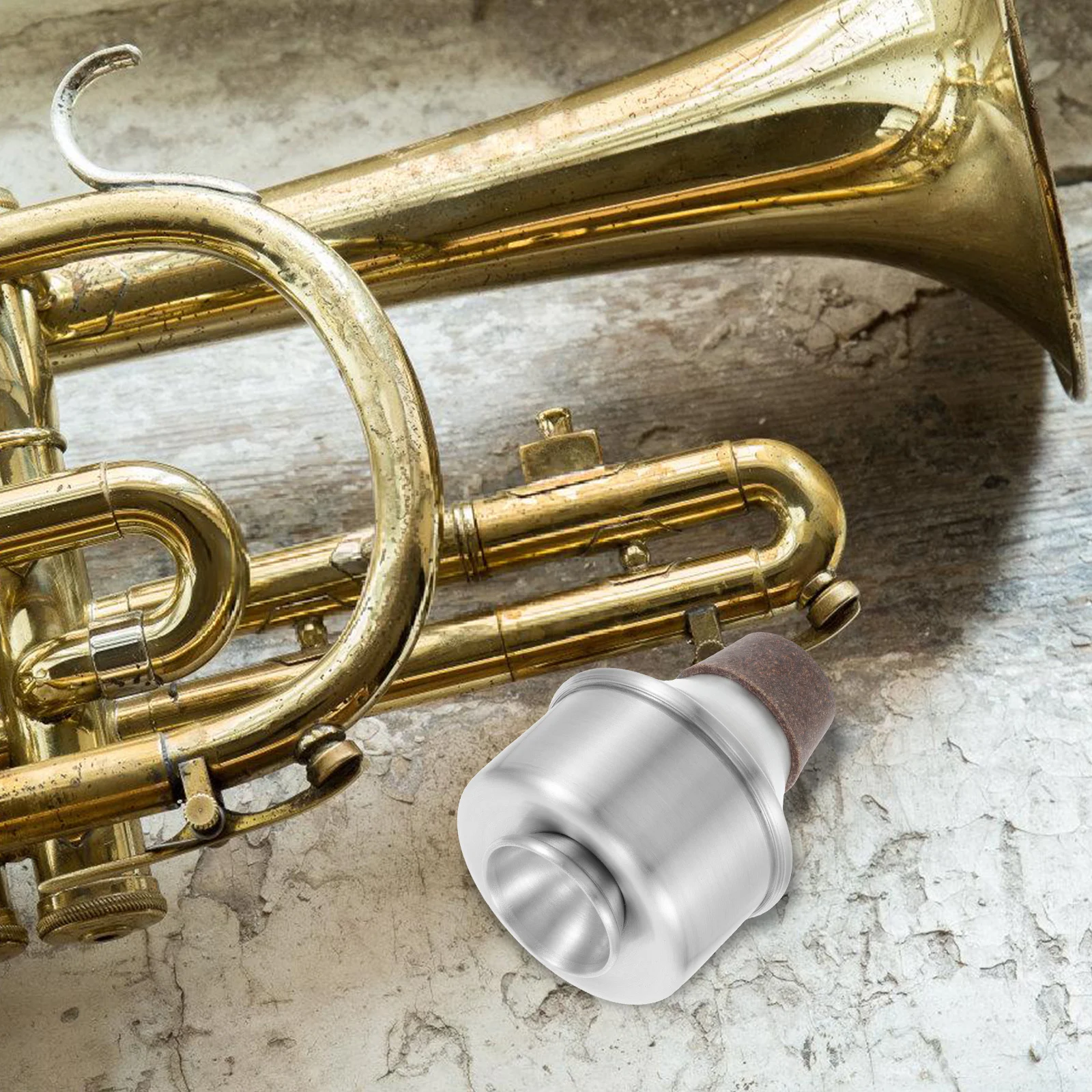 كتم صوت البوق المعدني المستقيم للمنزل، جزء بديل لآلة كتم الصوت للمبتدئين من سبائك الألومنيوم