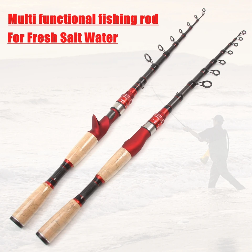 NEW Portable 2.4m 2.7m Spinning Casting Fishing Rod Telescopic Trout Travel Pole Lure Weight 7-28g Lure Rod UltraShort Pesca