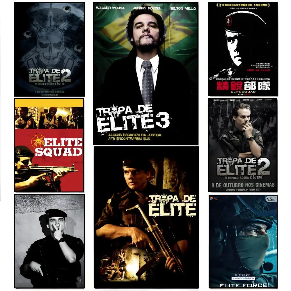 movie thriller T-Tropa De Elite Poster Elegant Indoor Artwork Design & Contemporary Home Decor