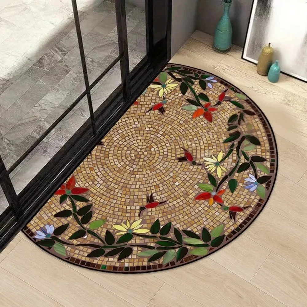 

New Semi-Circular Doormat 40x60 50x80 Washable Welcome Mat Non-Slip Silicone Backing Mini Carpet Porch Accessories