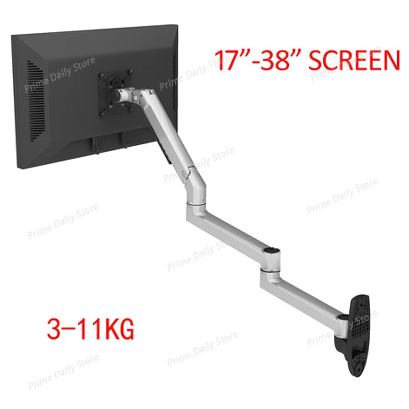 Wall & Desktop Dual‑Monitor Gas Spring Arm, Rotatable Height Adjustable Dual Screen Bracket for LCD Computer Displays