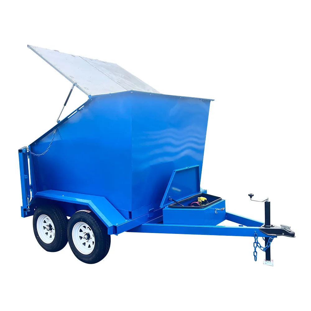 3/4/5 Cubic Meter Painted Mobile Tipper Skip Bin Trailer