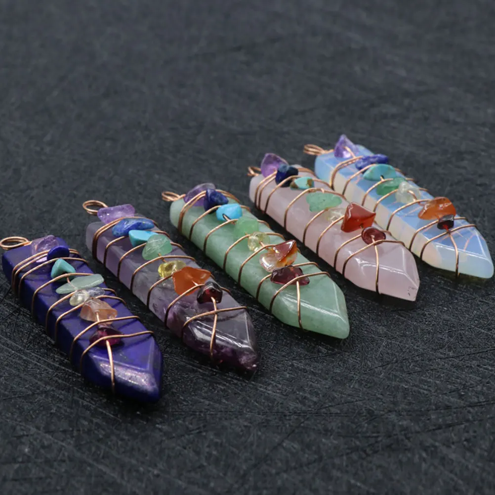 

Arrow Shape Natural Crystal Pendant Necklace Diy Accessories Purple Stone Women Jewelry Decoration Gift Chain Supplies Costume