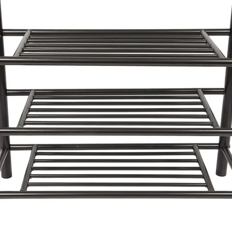 Grote kapstok, halboom met schoenengarage 9-haak ganghanger, hanger metalen frame zwart