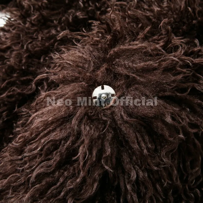 Neo Mint Winter 2025 Trend Burgundy Obsession Long Faux Mongolia Sheep Fur Jacket Coat Women Chic Lapel Collar Fluffy Overcoat