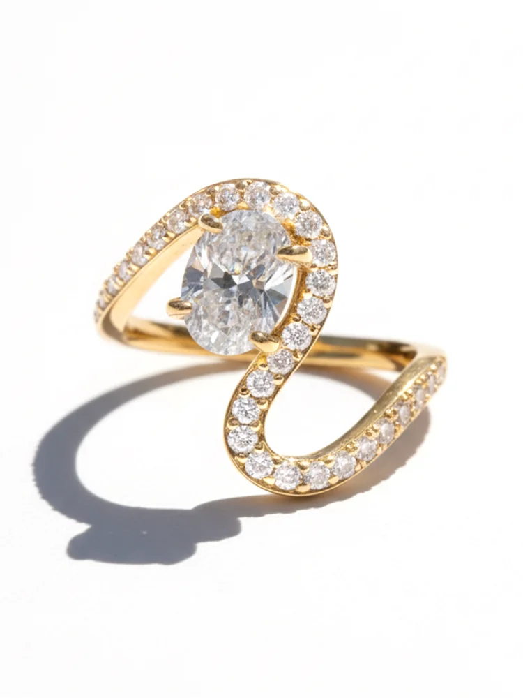 خاتم من الفضة الإسترليني عيار 925 رائع على شكل بيضاوي من الزركون للنساء للخطوبة والزفاف والذكرى السنوية مجوهرات راقية عالية الجودة #4