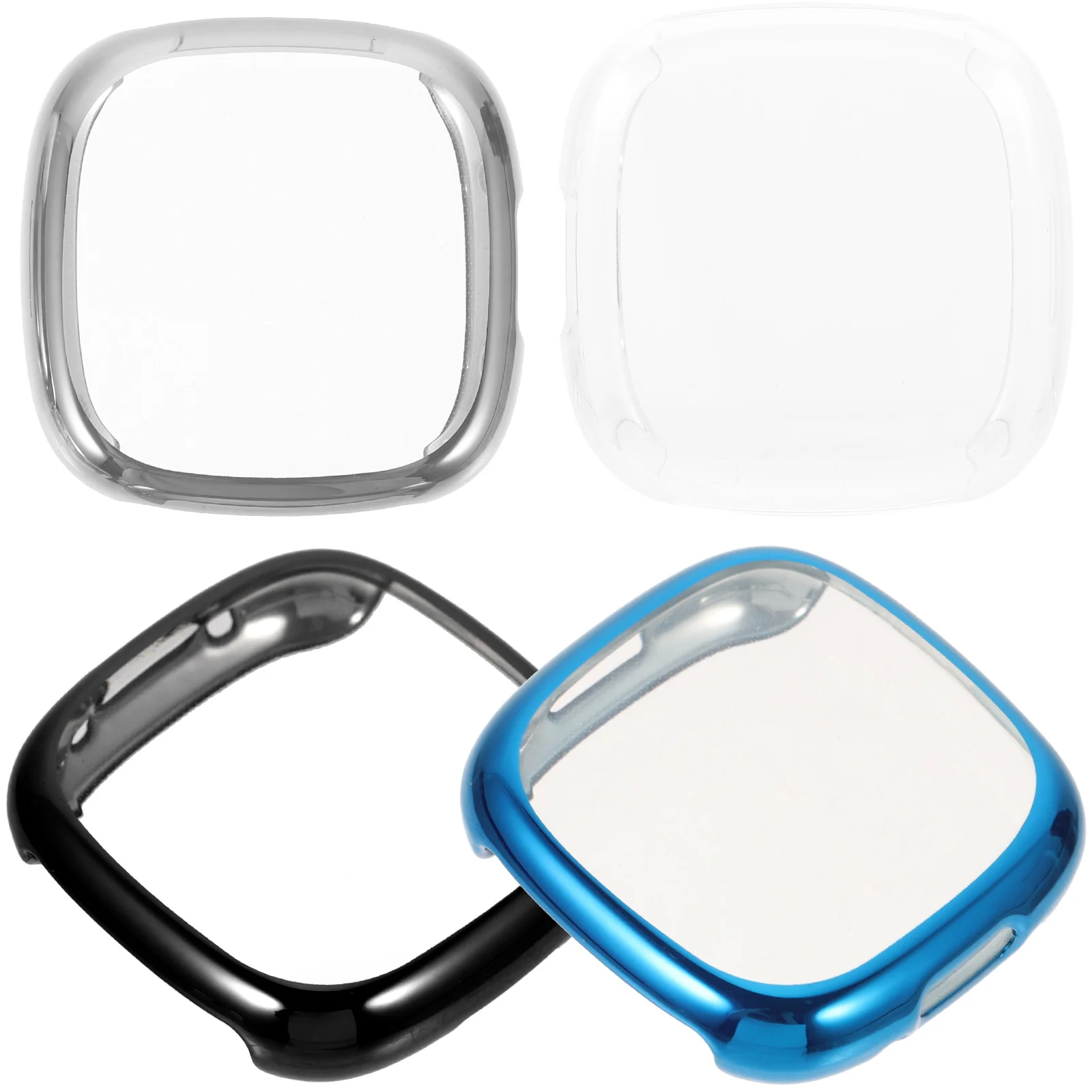 

4pcs Protective Shell Versa4 Screen Guard Reusable Watch Case Sense 2 Cover Watch Screen Cover Smartwatch Accessories