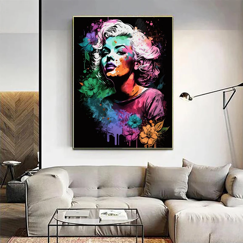 Diamond Painting Kit Cartoon Girl Colorful Flower Cross Embroidery Marilyn Monroe Handmade DIY Mosaic Home Decoration Gift