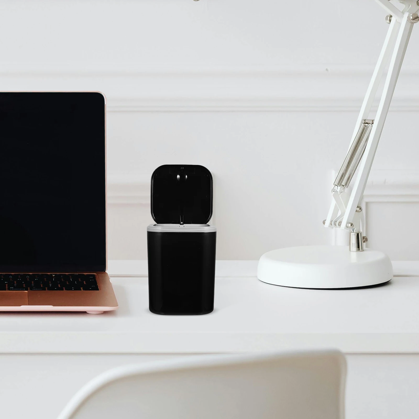 

Mini Trash Can with Lid Bedroom Desk Cute Small Garbage for Car Countertop Ban Desktop Waste Bathroom Plastic